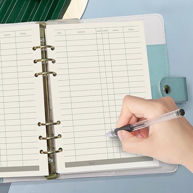 A5 Planner Inserts,6 Ring Budget Binder Refill,Personal Accounting Book for Filofax, 90 Pages Double Side Printed, 100Gsm Paper, Harphia(A5 5.59 x 8.27'',Finance)