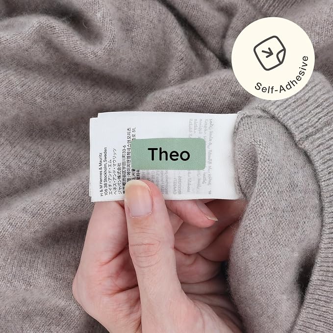 TeddyLabels - Clothing Labels for Nursing Home (120) – Self-Adhesive Name Tags for Clothes and Personal Items. Personalized Labels for Daycare, Nursing Homes, and Laundry Use - Green