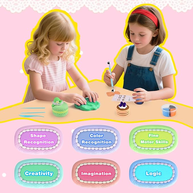 Nicella Air Dry Clay Kit, 12 Cakes Modeling Clay for Kids, Model Magic with Sculpting Tools and Tutorials, Safe & Non-Toxic, DIY Arts & Crafts School Projects, Home Party Favors for Boys & Girls