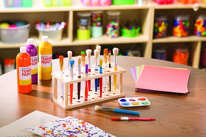 Fun Express Washable Tempera Paint Set for Kids - 10 Bright Colors in 16oz Squeeze Bottles | Non-Toxic Craft Paint for Classroom, Preschool & Art Projects | Safe Kids Paint Ages 3+