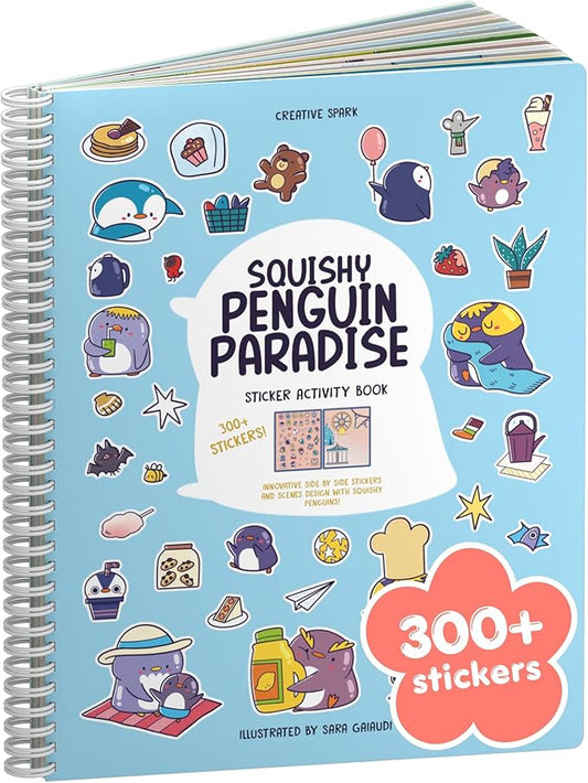 Penguin 300+ Kids Sticker Book by Cupkin Toddler Airplane Travel Coloring and Sticker Book, Road Trip Essentials, 8 Coloring Pages 8 Side by Side Scenes for Ages 2–8 Years