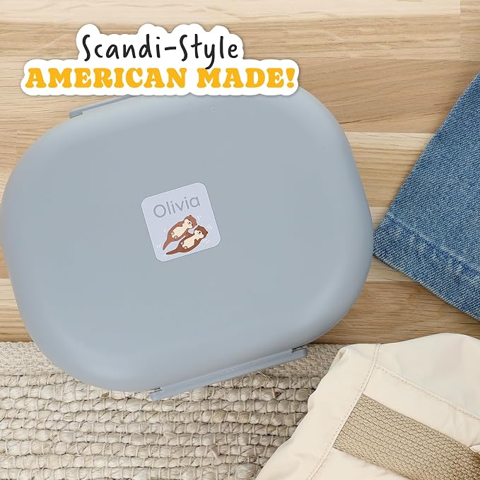 Camp Name Labels for Kids (33) – Custom Waterproof Stickers for Water Bottles, Lunch Boxes, Daycare & School with Unique Designs - Otter