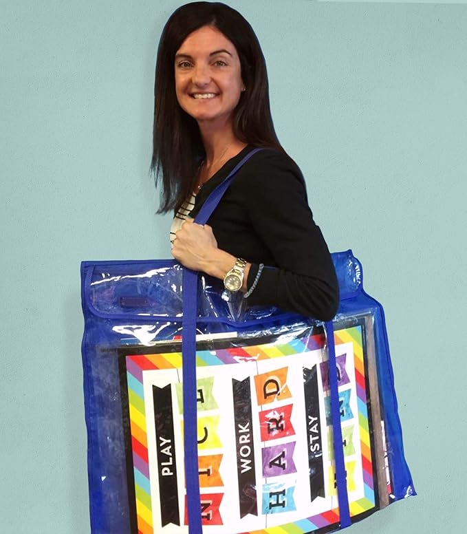 Carson Dellosa Deluxe Bulletin Board Storage Bag Pocket Chart, Nylon, (24" x 30") Holder, Large Organizer for Charts, Calendars, Posters, Wall Art, and More