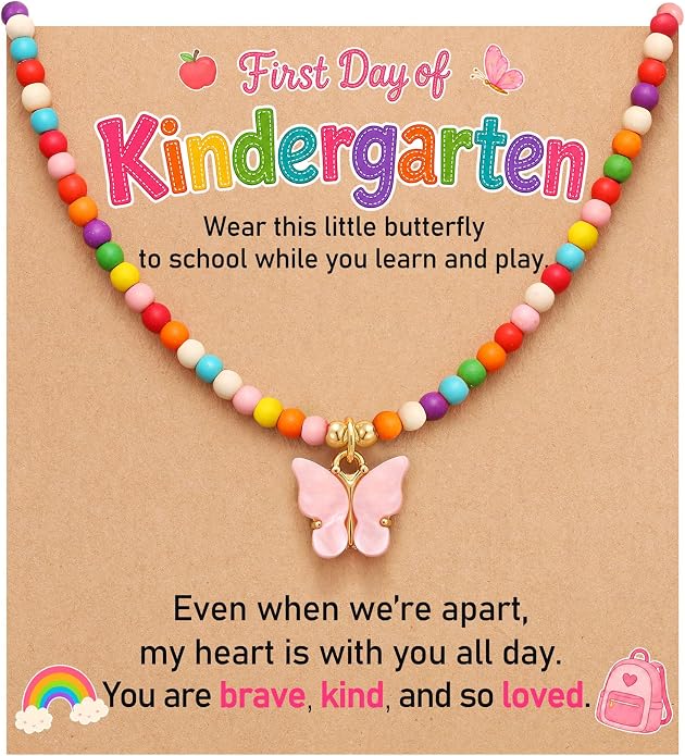 Butterfly Necklace First Day Of Preschool Kindergarten Gift For Girl