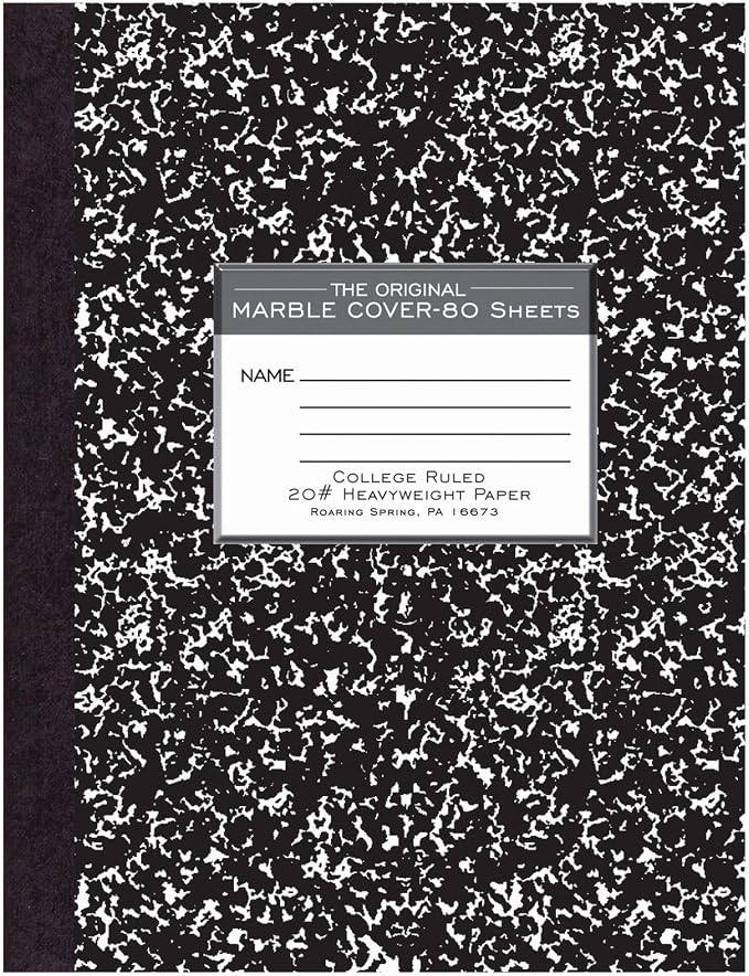 ROARING SPRING Signature Collection Composition Notebook, 24 Books, Hardcover, College Rule, 20# Premium Paper, 80 Sheets/160 Pages, 10.25" x 7.88", Made in USA