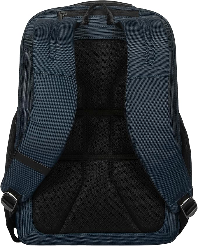 Targus HeritageLuxe Backpack 15-16” – Blue Laptop Bag with SafeSling Protection, RFID Pocket, USB-C Charging, Tracker Slot, Eco Fabric, Leather Accents - TBB65602GL