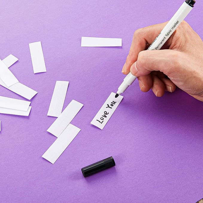Tatuo 200 Pieces Iron on Name Labels for Clothing with Fabric Marker (Pack of 2)