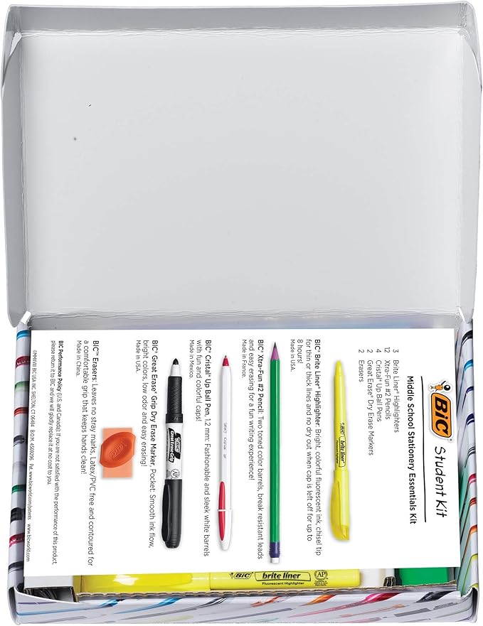 BIC Student Kit; Assorted Stationery Essentials; 23 Count