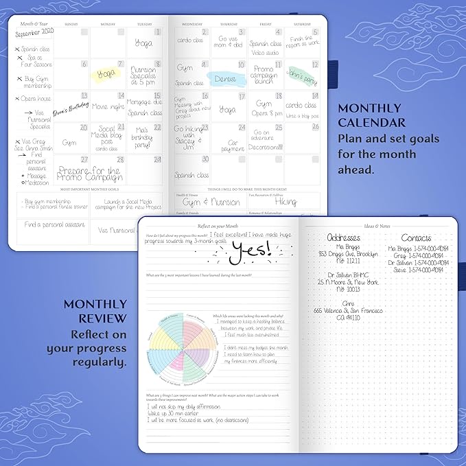 Legend Planner – Undated Weekly & Monthly Life Planner to Hit Your Goals & Live Happier, Organizer Notebook & Productivity Journal, A5 (Royal Blue, Gold)