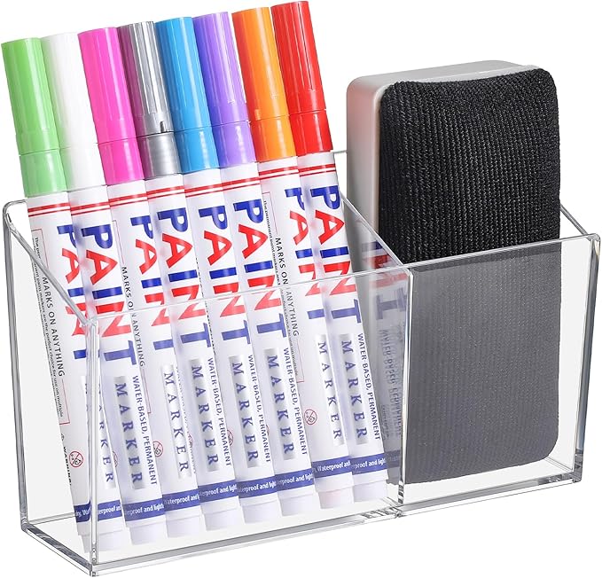 Magnetic Dry Erase Marker Holder, Magnetic Pen Holder Perfect for Refrigerator, Whiteboard, Pens, Pencils,Refrigerator and Locker Accessories