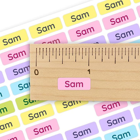 Mini Name Labels (175) - Custom Personalized Name Labels for Labeling Tiny Items, Washer and Dryer-Safe Waterproof Labels for Daycare, Preschool, and School- Cotton Candy