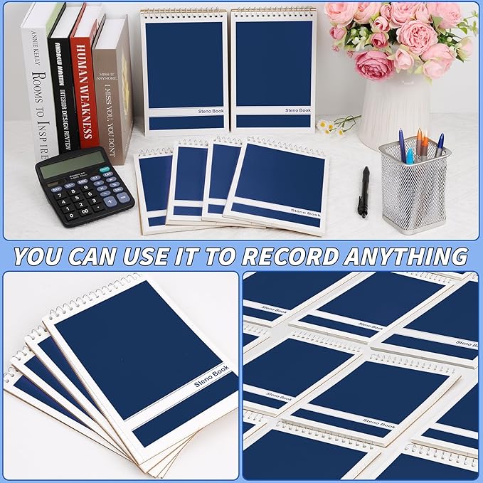 16 Pack Steno Pads 6 x 9 in Top Spiral Notebook Bulk Pack 960 Total Sheets Gregg Rule Steno Note Pads for School Office Home Students Teachers Organized Daily Notes Planners