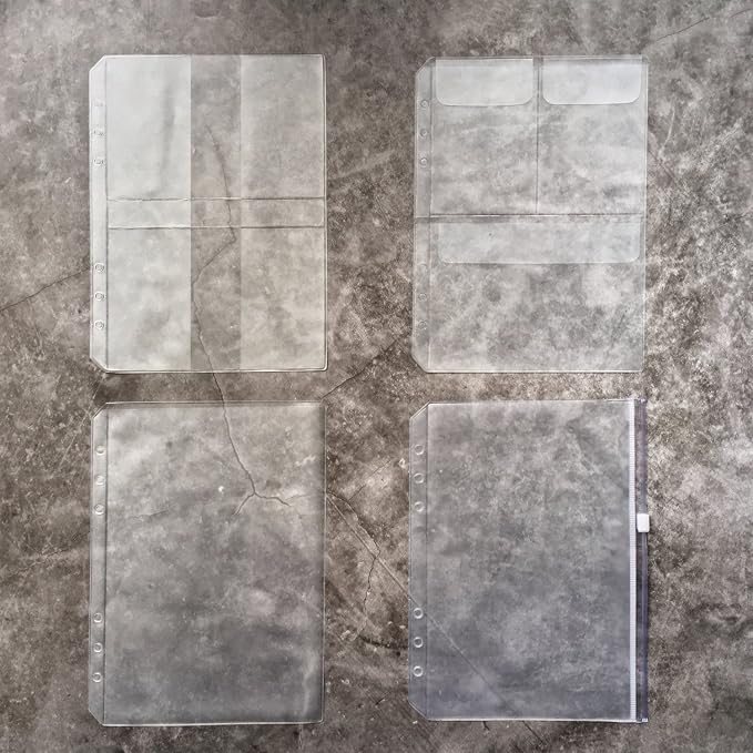 Zelten Refills/Loose Leaves for A5 Cover Ring Binder/Personal Organizer/Planner(A5 6 Holes, Binder Pocket All in Set)