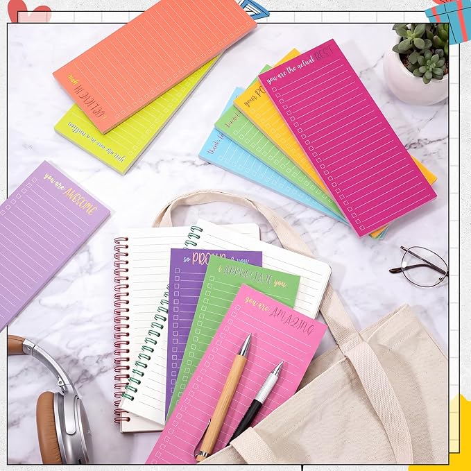 Censen 10 Pack 500 Sheets to Do List Notes Daily Checklist Notepad with 50 Sheets Undated Memo Pad Color Block Shopping List Weekly Plan Notepad Organizer Planners(Multicolor, Motivation Language)
