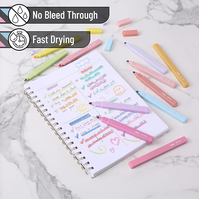 Mr. Pen- Aesthetic Highlighters No Bleed Bulk, 64 Pack, Pastel Color, Chisel Tip, Cute Highlighters Assorted Colors for Journaling, Highlighting, Underlining, Fast Dry, Back to School Supplies