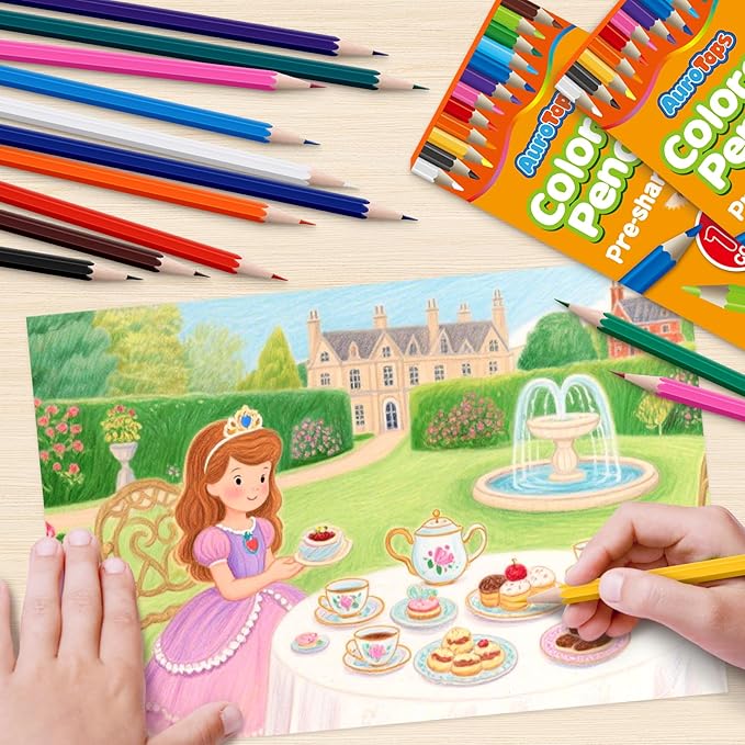 AuroTops 100 Packs Colored Pencils Bulk,1200 Count Pre-Sharpened Colored Pencils in Bulk,Vibrant Colors,12 Color Pencils Set for Classroom Prizes,Back to School Supplies