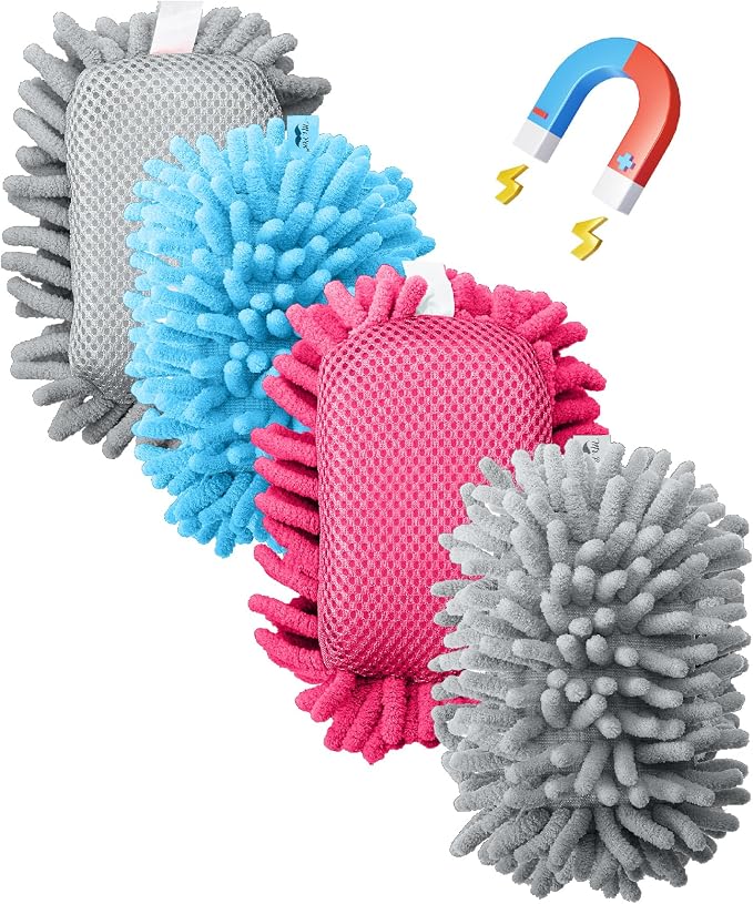 Mr. Pen- Magnetic Microfiber Shag Whiteboard Erasers, 4" x 6", 4 Pack