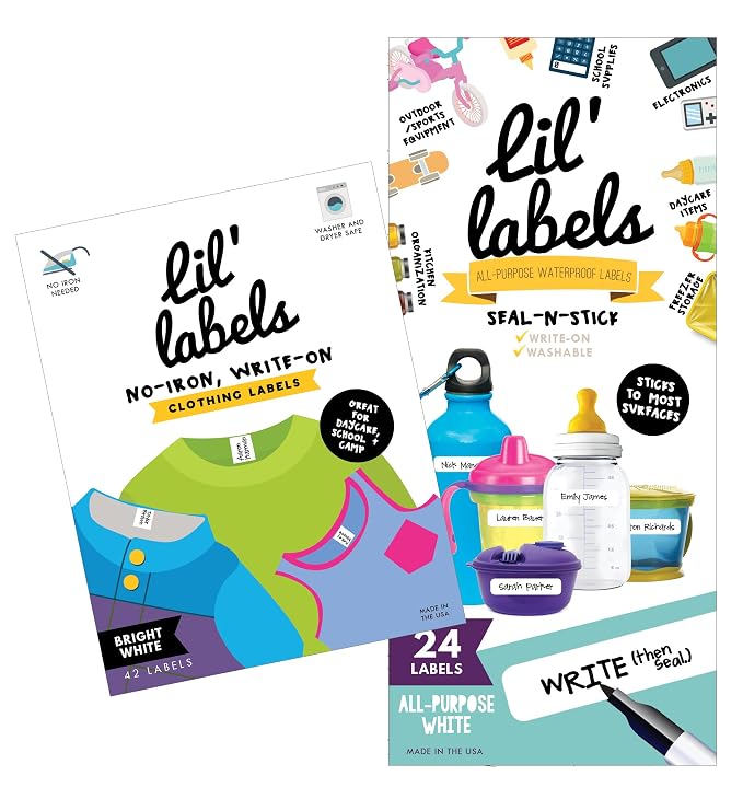 Daycare Value Pack - All-Purpose & Clothing Labels (White), Waterproof & Multipurpose