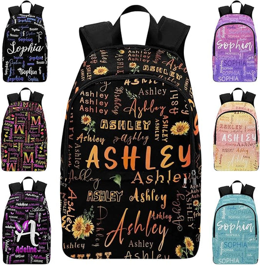 M YESCUSTOM Personalized Backpack Girls with Name School Backpack Boys Lightweight Preschool Elementary BookBags, Kids Travel Daypack Shoulder Bag for Teenager