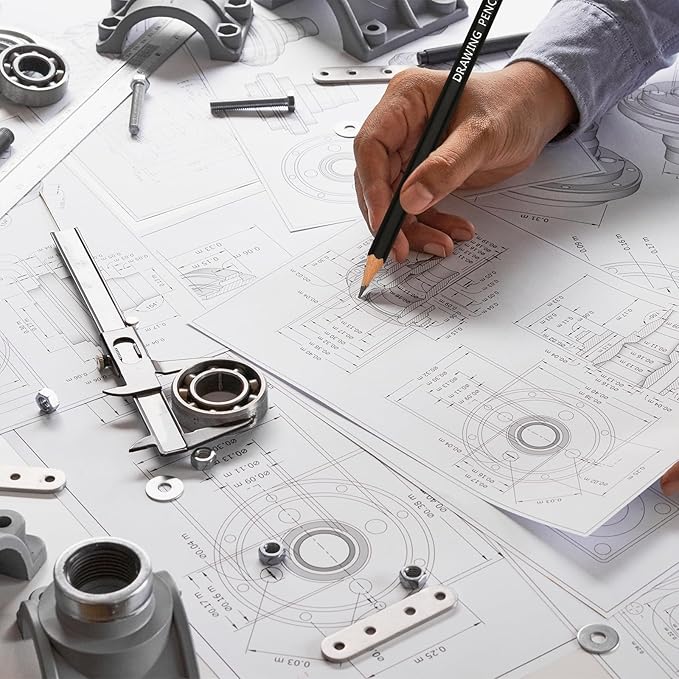 PATIKIL 24Pcs 10B Drawing Pencils for Sketching, Hexagonal Pre-sharpened Sketch Pencils for Drawing Writing Art Sketching Artists Beginners, Red/Black