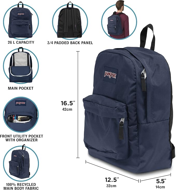 JanSport SuperBreak One Backpacks - Durable, Lightweight Bag with 1 Main Compartment, Front Utility Pocket with Built-in Organizer - Premium Backpack, Diy Color Me