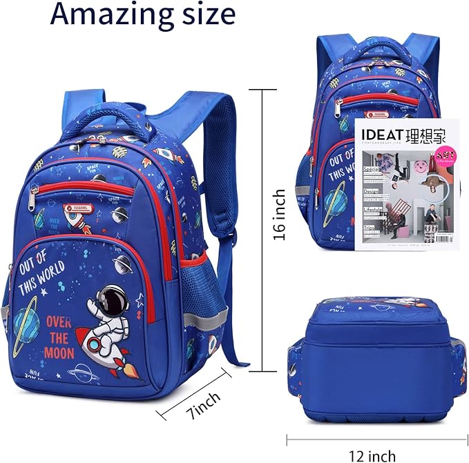 Cusangel Kids Backpack for Boys Elementary Kindergarten Preschool School Bag 16 inch Multifunctional Cute Large Capacity