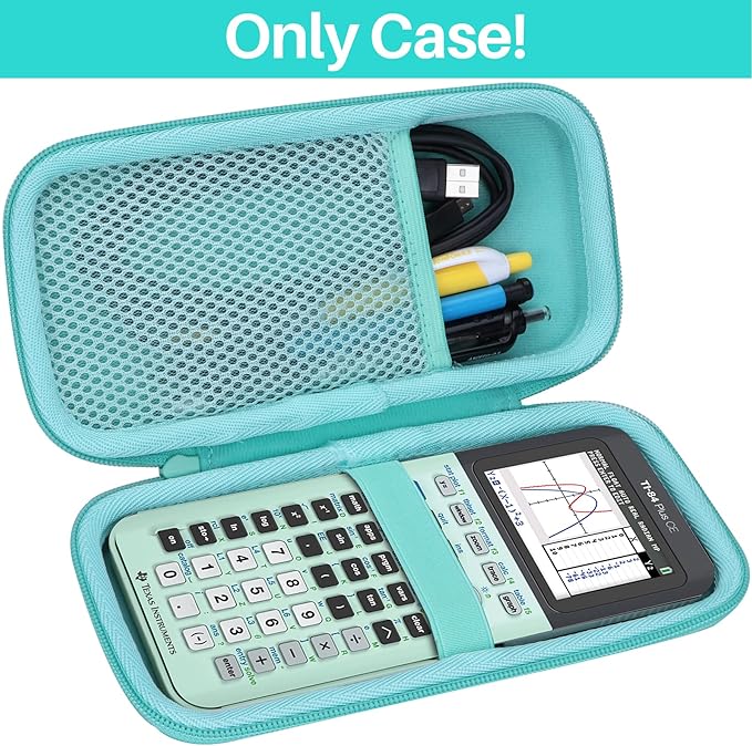 Lebakort Hard Case Compatible with Texas Instruments TI-84 Plus CE/TI-84 Plus/TI-84 Evo/TI-Nspire CX II CAS/TI-Nspire CX II/TI-83 Plus/TI-89 Titanium/TI-85 / TI-86 Color Graphing Calculator (Mint)