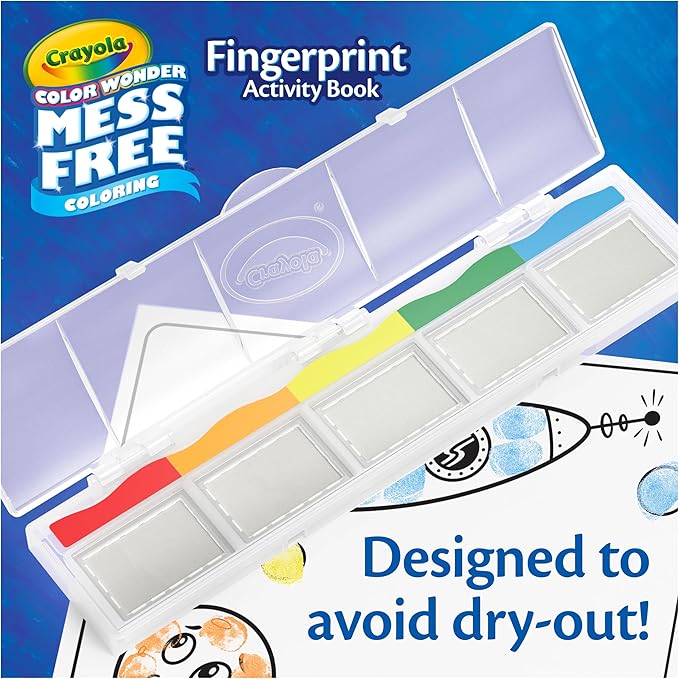 Crayola Color Wonder Mess Free Fingerprint Activity Book, Easter Basket Stuffers for Toddlers, Finger Painting Alternative, Gift for Kids Ages 3+