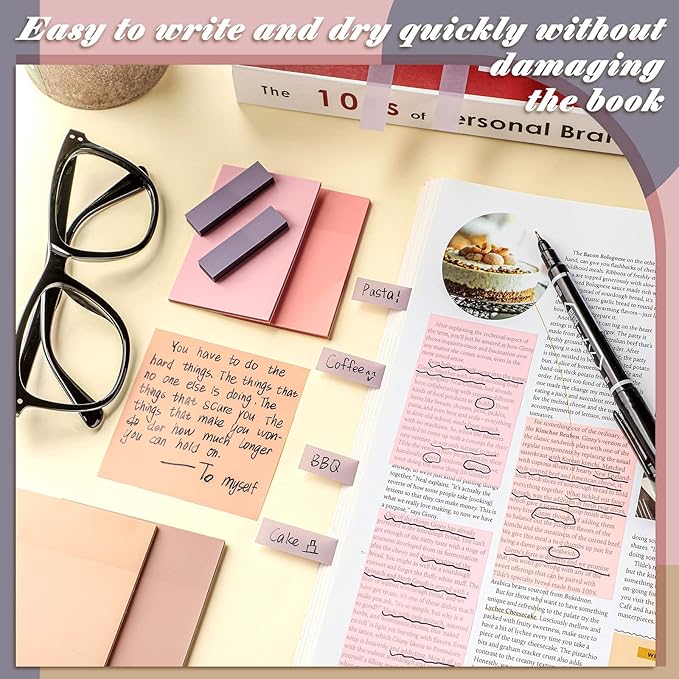 900 Pcs Bible Sticky Notes Bible Study Supplies Transparent Journaling Supplies Book Annotation Tools Translucent Clear Office Notes with Marker See Through Self(Classic Color)