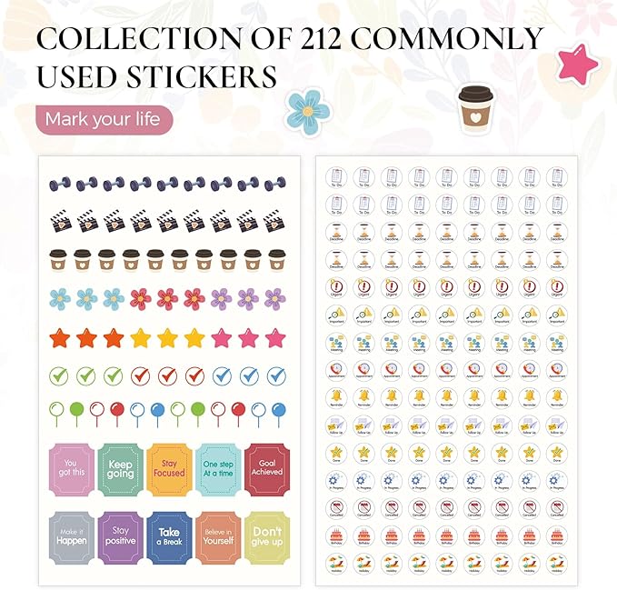 KONVINIT Academic Planner 2026-2027, 12 Months 2026-2027 Monthly Planner - July. 2026 to June. 2027, Daily Planner 2026 with Tabs for Student & Teacher, A5 (6.1" x 8.5") Week Planner for Home, Office, School Supplies, Tiny Floral Print