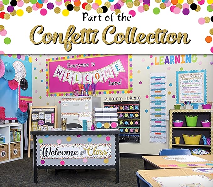 Teacher Created Resources Confetti 14 Pocket Daily Schedule Pocket Chart (13" x 34")