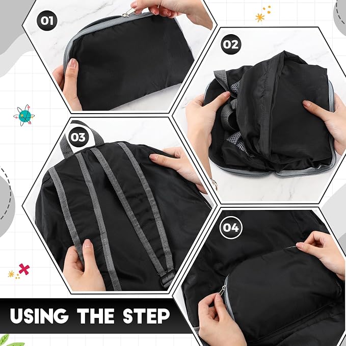Jexine 10 Pcs Backpacks Bulk 16.5 Inches Lightweight Travel,Black | Basic Book Bags for School Outdoor, Foldable Storage, Ideal Students Adults Commuters, Bulk Backpack Set for Teams