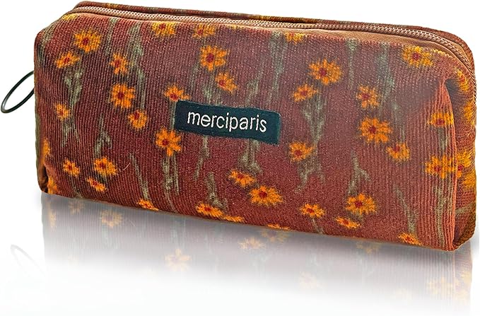 Pencil Pouch Cute Pencil Case Office Storage Bag Holder Box Organizer Aesthetic Bow Flower Pattern Makeup Pouch Cosmetic Bag for Women Girls