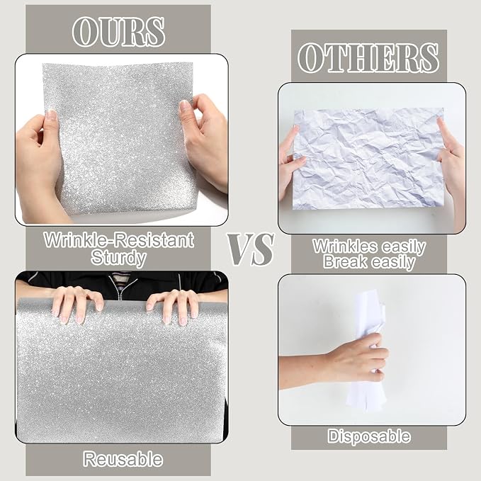 Glitter Silver Bulletin Board Roll Non-Woven Fabric Poster 15.7" x 40 Ft