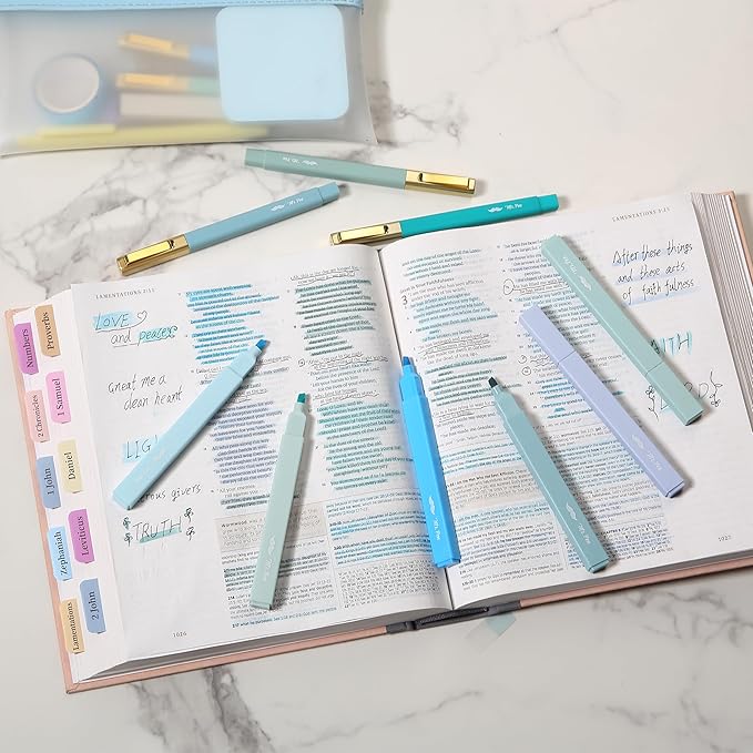Mr. Pen- Aesthetic Highlighters and Ballpoint Pens No Bleed, 12 Pack, Forest Green, Bible Highlighters and Pens No Bleed, Fast Dry and No Smear for Bible Journaling, Planner, School Supplies