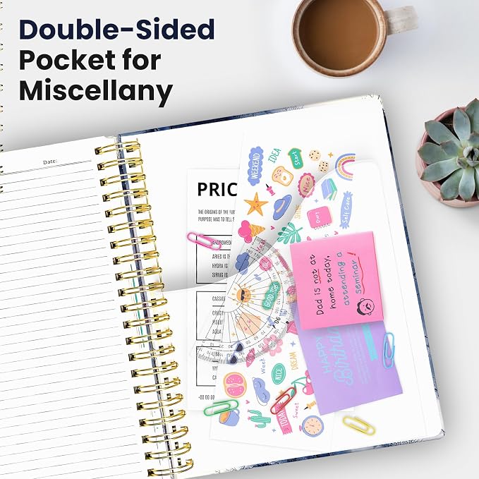 Taja Large Spiral Notebooks for Work 5 Subject with Removable Dividers