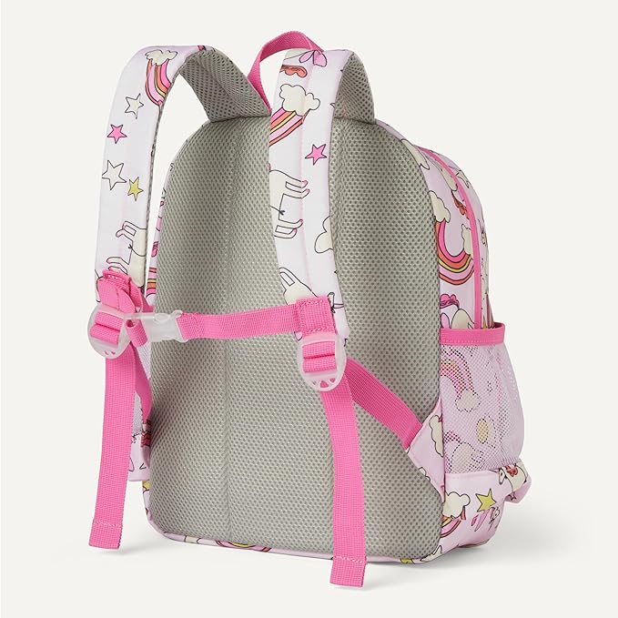 Amazon Essentials Kids School Backpack with Multiple Storage Pockets, Durable Tear-Resistant Daypack for Books and Supplies, Pink