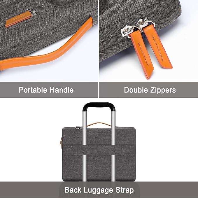 MOSISO 360 Protective Laptop Shoulder Bag,15 inch Computer Bag Compatible with MacBook Air 15 inch M5 M4 M3 M2/Pro 15, Dell XPS Plus,Side Open Messenger Bag with 4 Zipper Pockets&Handle, Taupe Gray
