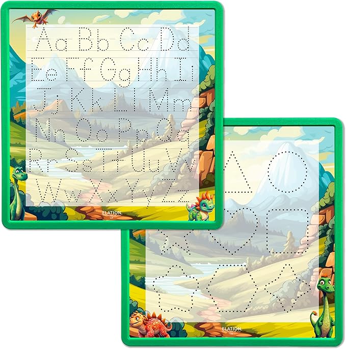 Kid's Name Tracing Board | Dry Erase Letter Tracing | Reusable Writing Practice Board | Personalized | Dinosaur Friends Theme