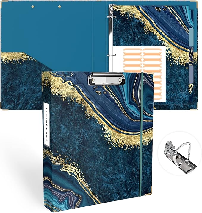 Ospelelf 1 Inch D Ring Binder for Letter Size with Dividers, File Folder Labels and Storage for School and Office Supplies
