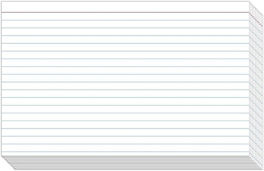 Ruled Index Cards, On 100lb. Heavyweight Thick White Cover Stock. "100 per pack" (3 x 5)
