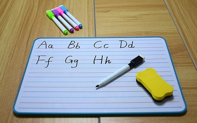 Dry Erase Lapboard Double Sided, Dry Erase Board with Lines for Kids, Small Whiteboard for Home & School
