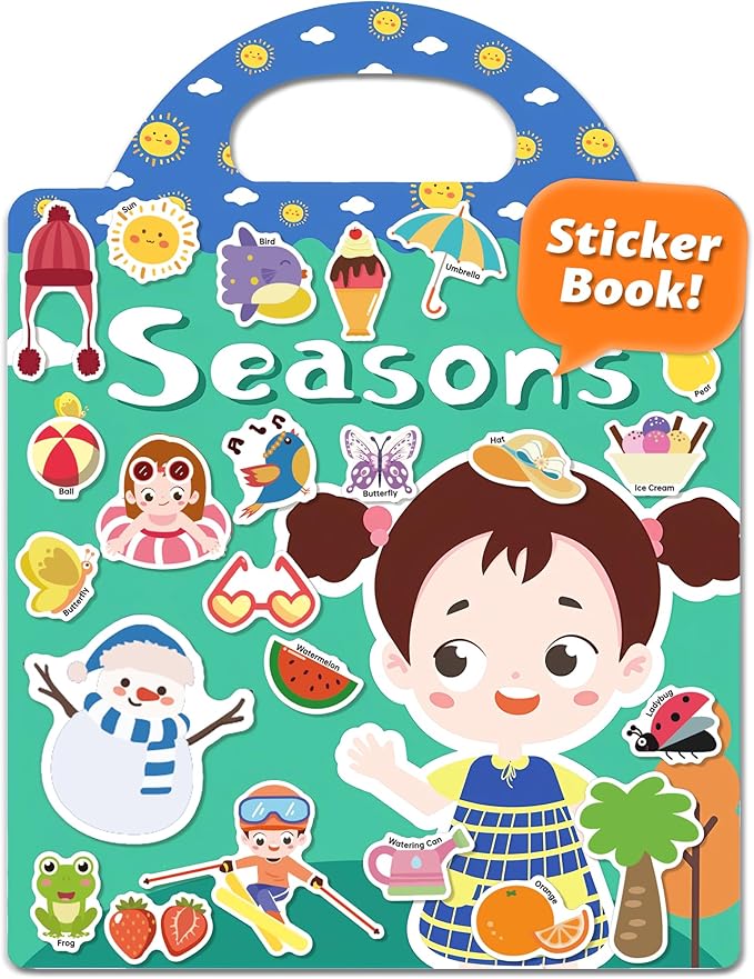 Walenced Reusable Sticker Book for Toddlers, Travel Stickers for Kids, Toddler Craft Activities Toys, Birthday Gifts for Boys & Girls