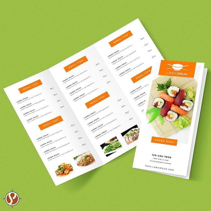Blank Bright White Tri-Fold Brochure Card Stock, 3 Panel Brochure for Restaurant Menus, Business Flyers and Pamphlets | 8.5” x 11” | 80lb (216gsm) Cardstock | 50 per Pack