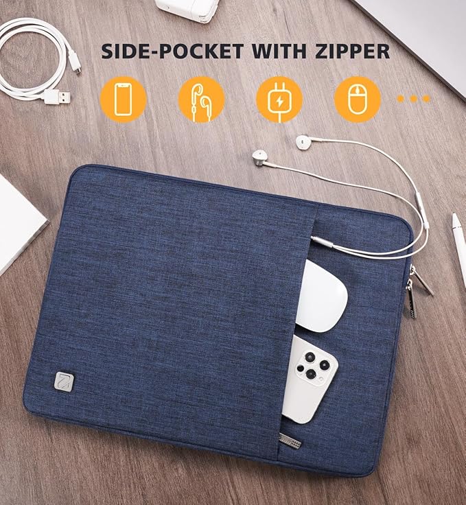 NIDOO 10 Inch Laptop Sleeve Tablet Bag Case for 11" 10.5" 9.7" iPad Pro M4 M2 / 10.9" 10.2" iPad 2022/10.5" 11 inch iPad Air, Protective Cover Portable Carrying Bag for Surface Go/Samsung, Blue