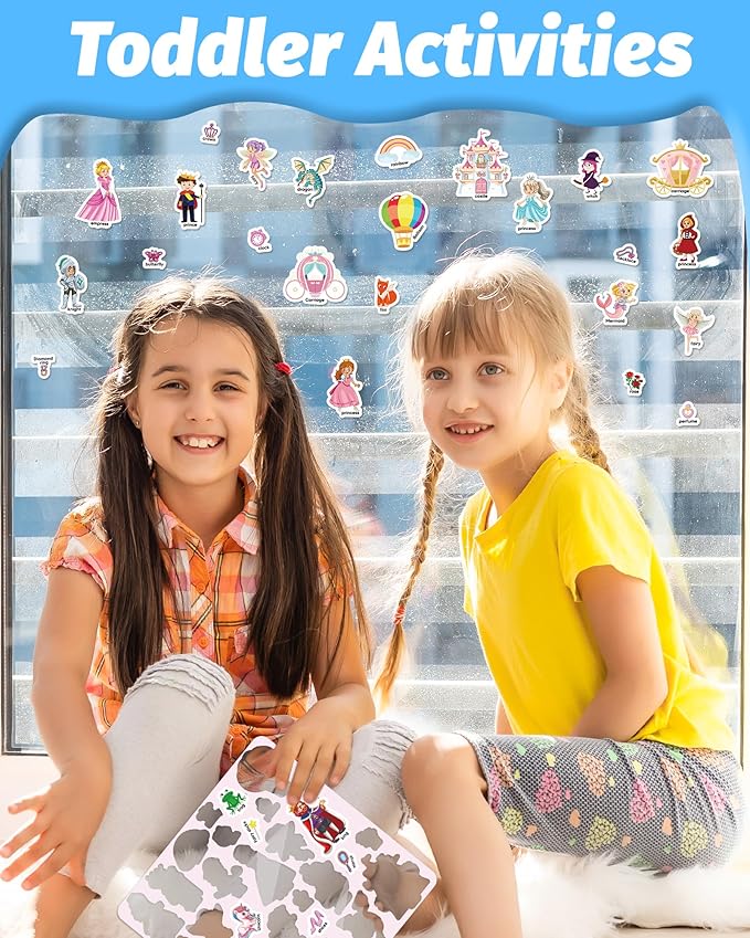Walenced Reusable Sticker Book for Toddlers, Travel Stickers for Kids, Toddler Craft Activities Toys, Birthday Gifts for Boys & Girls