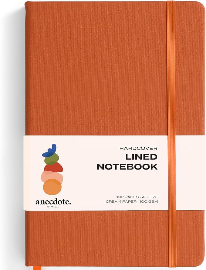 ANECDOTE. Lined Journal Notebook, 192 Pages, A5 size: 8.3" x 5.4", Thick 100 GSM Paper, Ruled, Hardcover. Journal for Women and Men, Perfect Notebook for School, Work and Travel (Nutmeg)