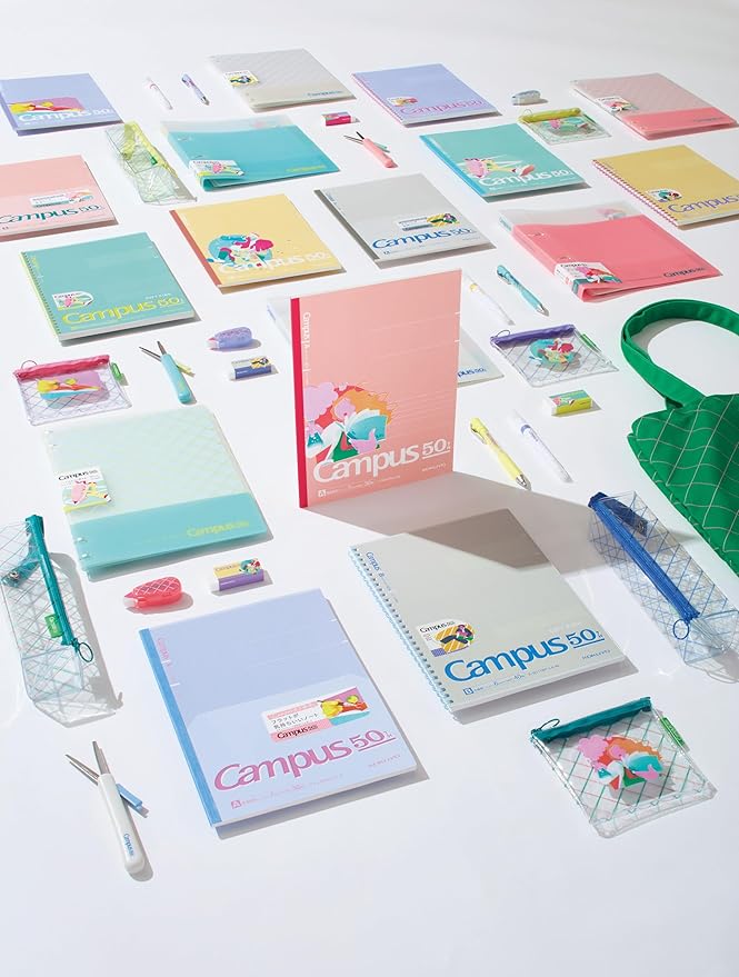 KOKUYO Composition Notebooks, 5 Pack Campus Semi-B5 Comp Book with Dot A 7mm Ruled, 30 Sheets, School Lined Notebook 50th Anniversary Edition, Journal Notebook for Women Work Study Note Taking
