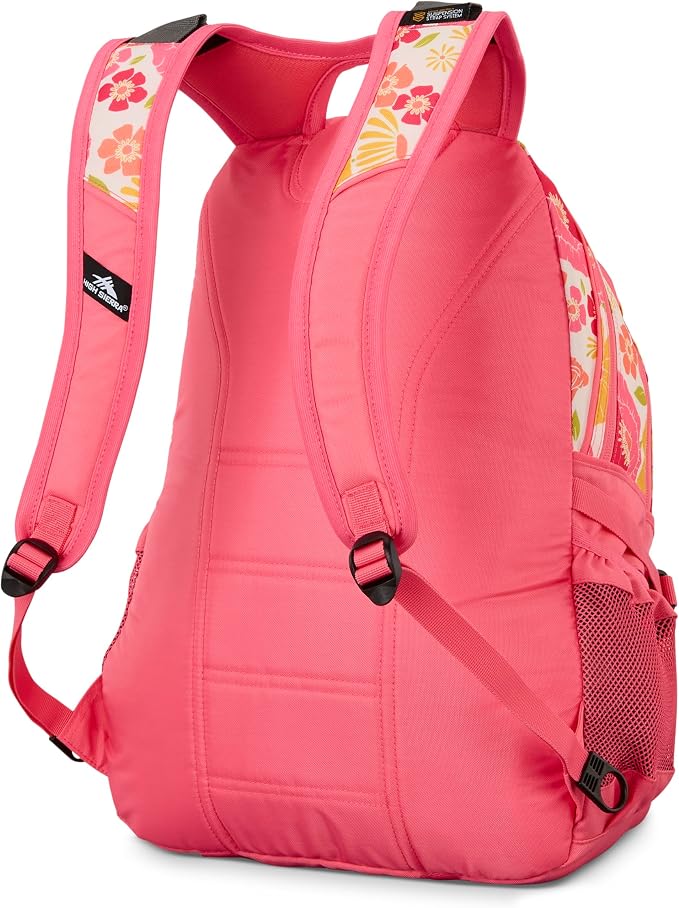High Sierra Loop Backpack, Travel, or Work Bookbag with tablet sleeve, One Size, SURF FLORAL/PINK