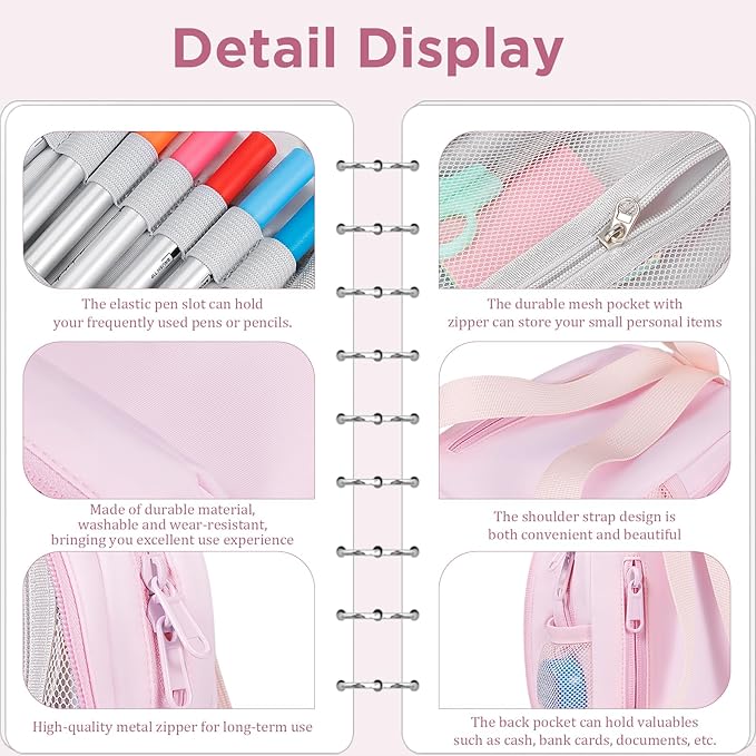 Large Capacity Pencil Case, Mini Backpack Pencil Case, Storage High Capacity Bag Pouch Holder Marker Pen Organizer, for Student, Teen Girls, Adults (Pink)